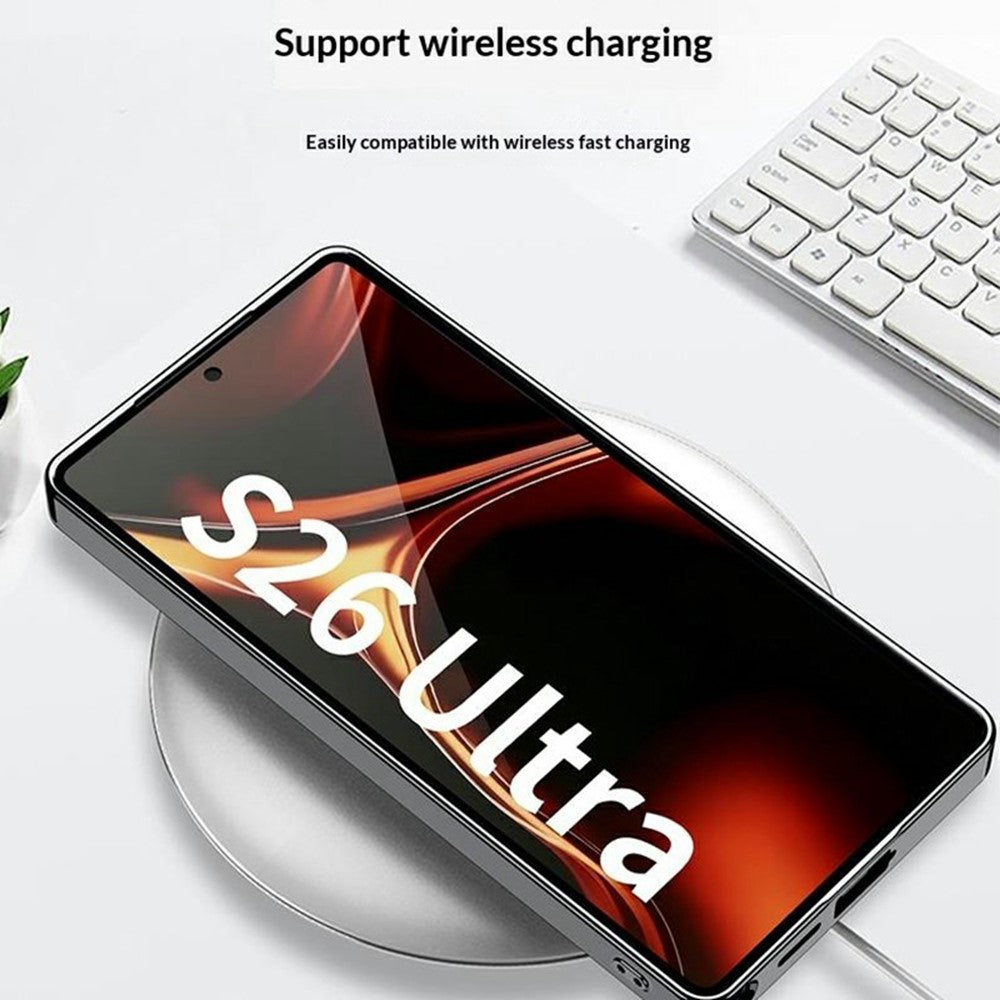 GKK For Samsung Galaxy S26 Ultra Case Electroplating Contrast Color Leather Back Phone Cover Support Wireless Charging