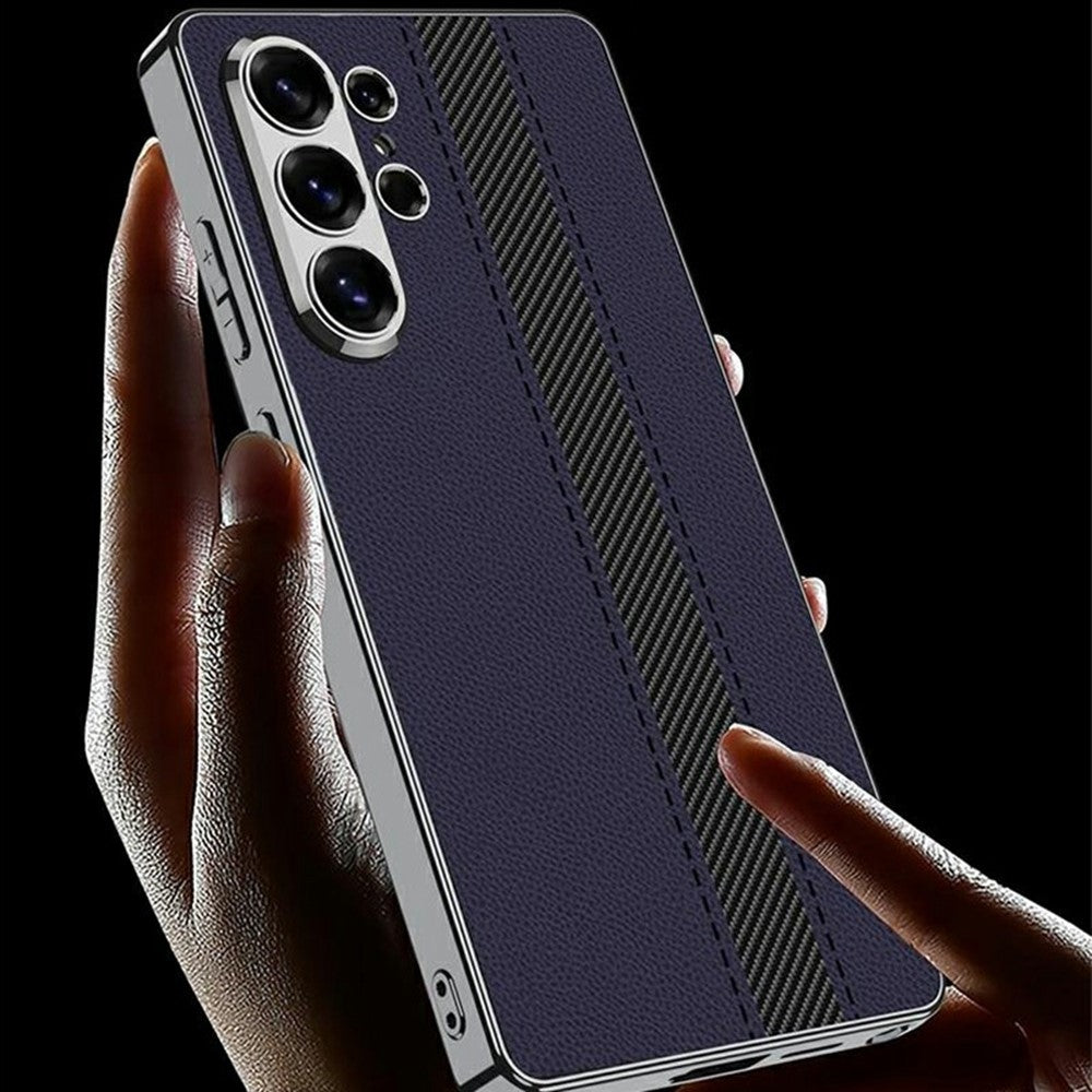 GKK For Samsung Galaxy S26 Ultra Case Electroplating Contrast Color Leather Back Phone Cover Support Wireless Charging