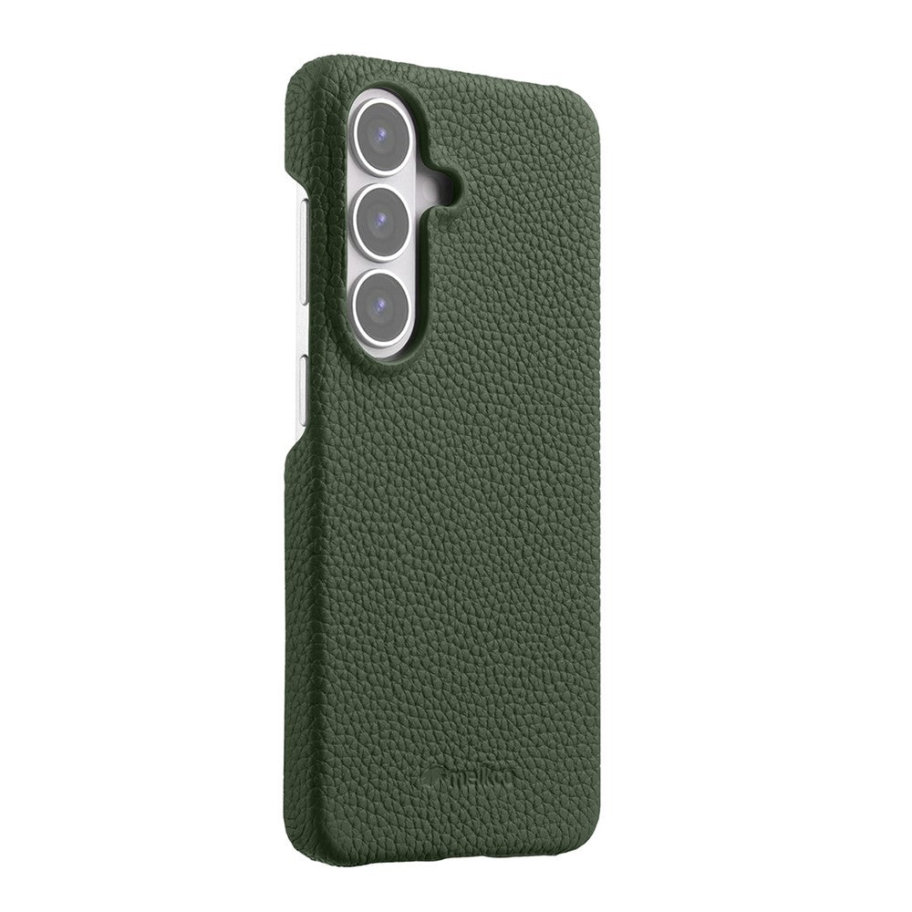 MELKCO For Samsung Galaxy S26+ Case Genuine Cow Leather PC Phone Cover Magnetic Case