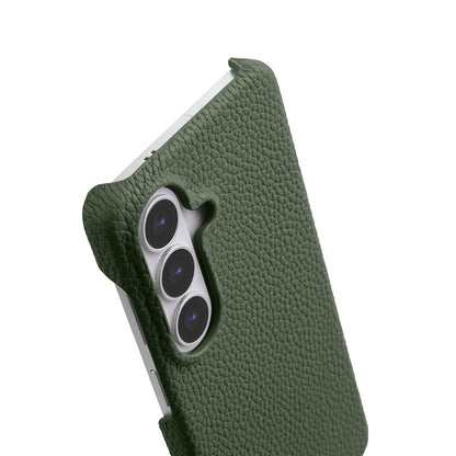 MELKCO For Samsung Galaxy S26+ Case Genuine Cow Leather PC Phone Cover Magnetic Case