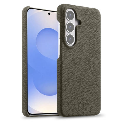 MELKCO For Samsung Galaxy S26+ Case Genuine Cow Leather PC Phone Cover Magnetic Case