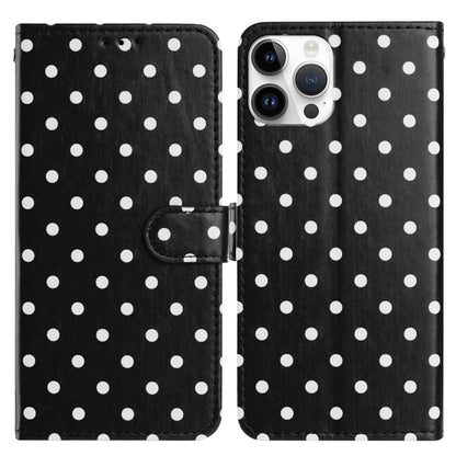 For iPhone 14 Plus Leather Case Polka Dot Pattern Wallet Stand Folio Phone Cover