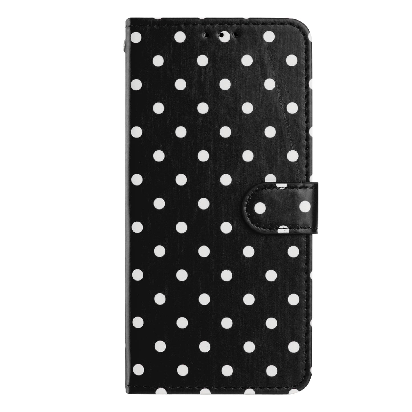 For iPhone 14 Plus Leather Case Polka Dot Pattern Wallet Stand Folio Phone Cover