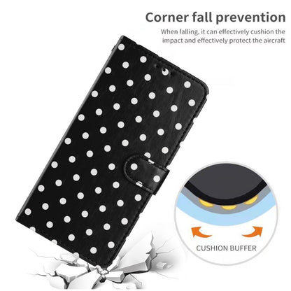 For iPhone 14 Plus Leather Case Polka Dot Pattern Wallet Stand Folio Phone Cover