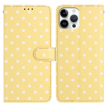 For iPhone 14 Plus Leather Case Polka Dot Pattern Wallet Stand Folio Phone Cover