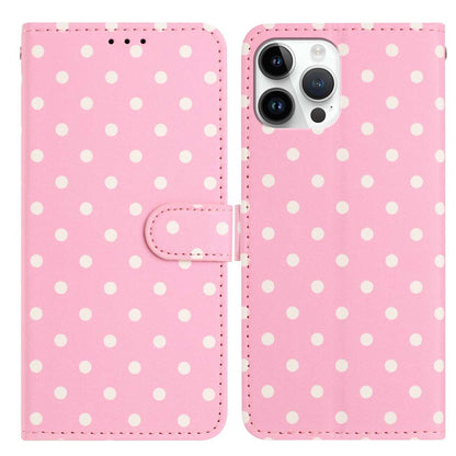 For iPhone 14 Plus Leather Case Polka Dot Pattern Wallet Stand Folio Phone Cover