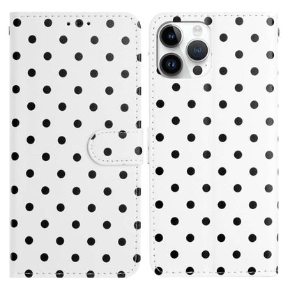 For iPhone 14 Plus Leather Case Polka Dot Pattern Wallet Stand Folio Phone Cover