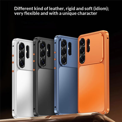 For Samsung Galaxy S26 Ultra Magnetic Case Metal Frame PC Back Phone Cover with Pop-Up Buckle
