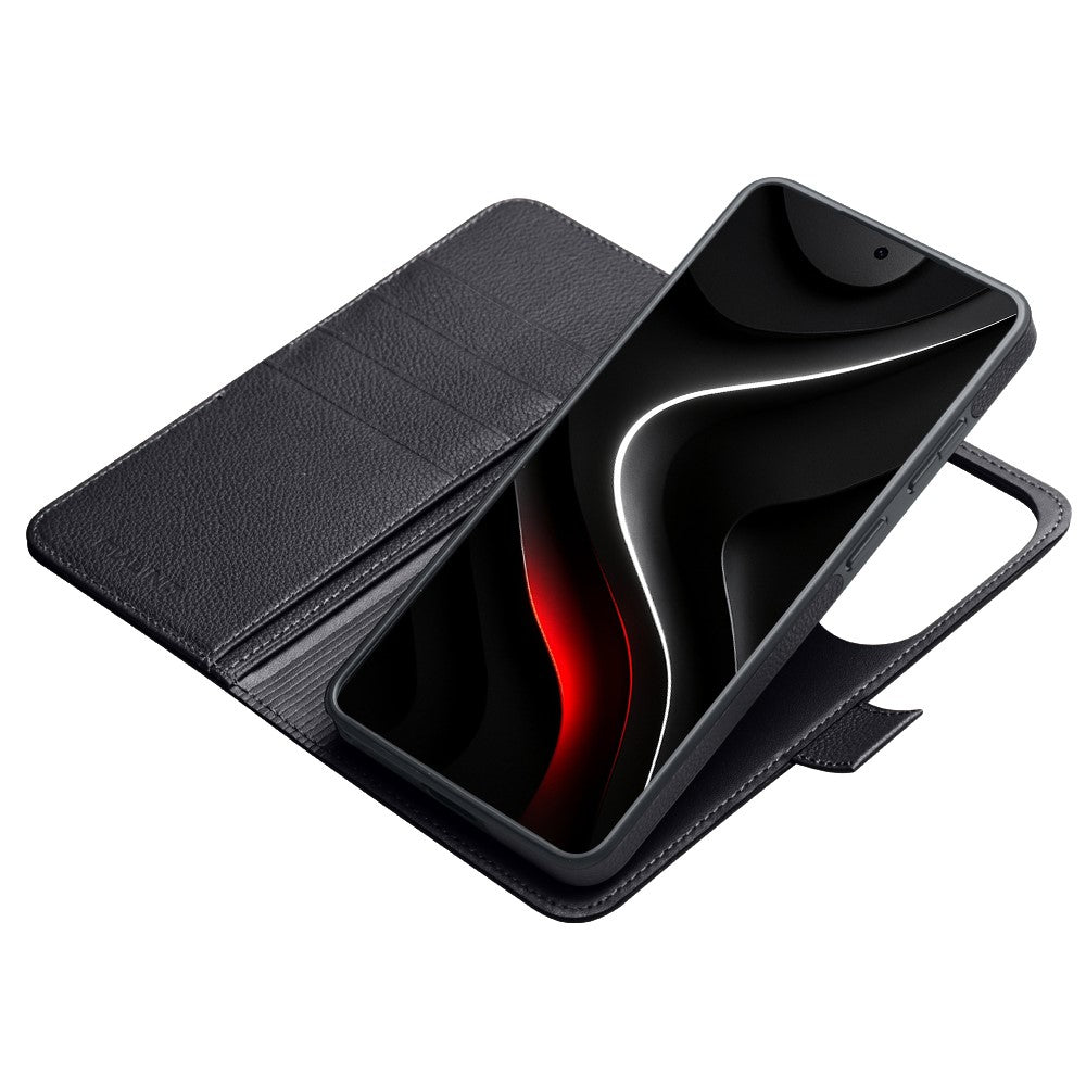 QIALINO For Samsung Galaxy S26 Ultra Magnetic Wallet Case Genuine Leather Detachable Flip Phone Cover