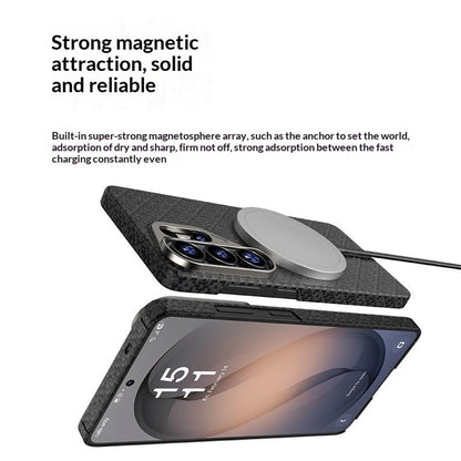 BENKS C1 For Samsung Galaxy S26 Ultra Magnetic Case Kevlar Aramid Fiber Diamond Texture Woven Phone Cover