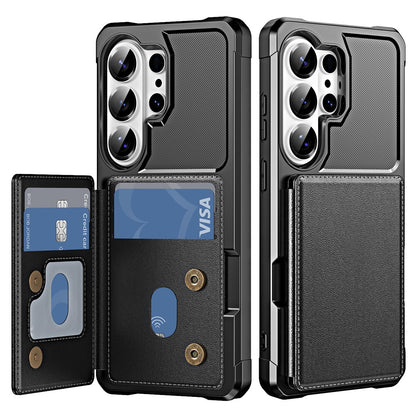 For Samsung Galaxy S26 Ultra Case Card Slot Kickstand Leather + TPU Reinforced Corner Phone Cover