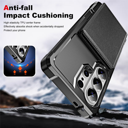 For Samsung Galaxy S26 Ultra Case Card Slot Kickstand Leather + TPU Reinforced Corner Phone Cover