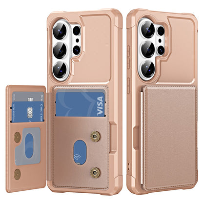 For Samsung Galaxy S26 Ultra Case Card Slot Kickstand Leather + TPU Reinforced Corner Phone Cover