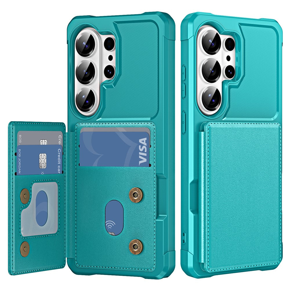 For Samsung Galaxy S26 Ultra Case Card Slot Kickstand Leather + TPU Reinforced Corner Phone Cover