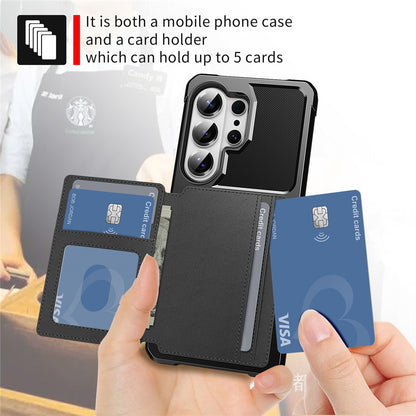 For Samsung Galaxy S26 Ultra Case with Card Holder PU Leather + TPU Phone Back Cover