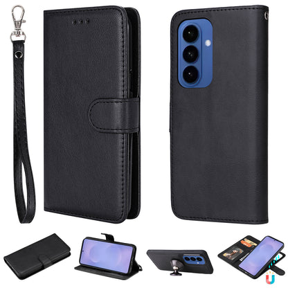 For Samsung Galaxy S26+ Case 2 in 1 Detachable Magnetic Leather Wallet Mobile Cover with Strap
