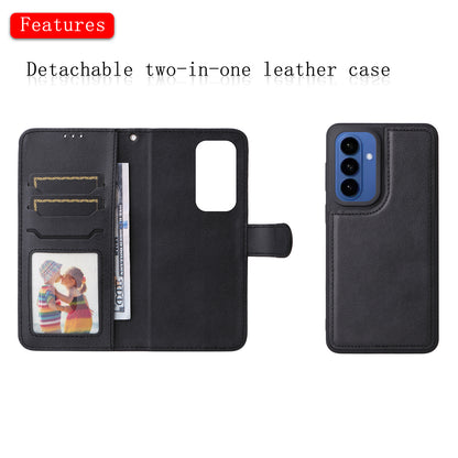 For Samsung Galaxy S26+ Case 2 in 1 Detachable Magnetic Leather Wallet Mobile Cover with Strap