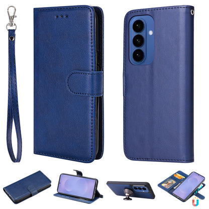 For Samsung Galaxy S26+ Case 2 in 1 Detachable Magnetic Leather Wallet Mobile Cover with Strap