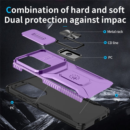 For Samsung Galaxy S26 Ultra Case Camshield Kickstand TPU + PC Anti-Slip Phone Cover