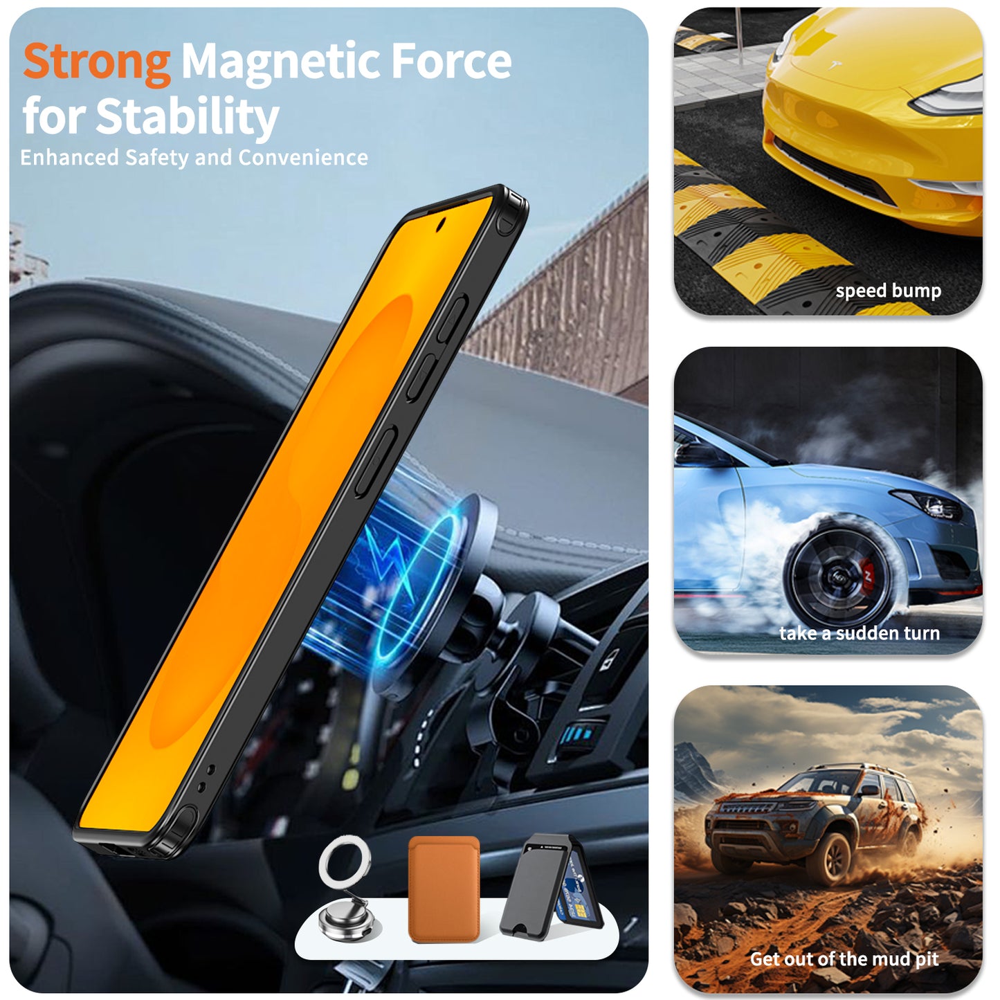 For Samsung Galaxy S26+ Magnetic Case TPU + PC Kickstand Phone Cover