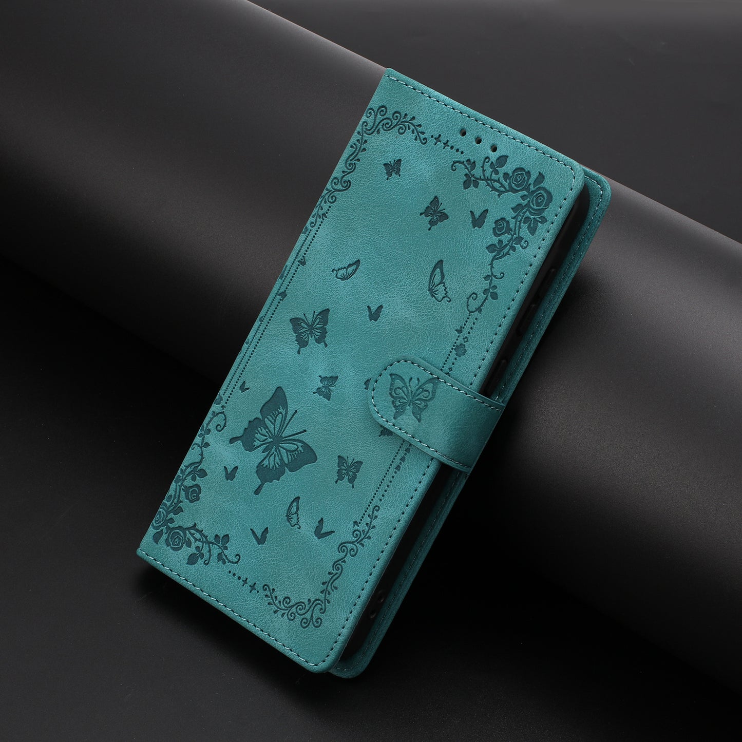 For Samsung Galaxy S25 Ultra Case Garden Imprinted PU Leather Wallet Phone Cover with Wrist Strap