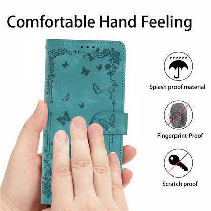 For Samsung Galaxy S25 Ultra Case Garden Imprinted PU Leather Wallet Phone Cover with Wrist Strap