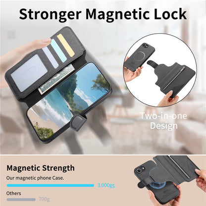 Magnetic Case For iPhone 17e  /  16e RFID Blocking   Detachable Wallet Stand Cloth Texture Leather Phone Cover