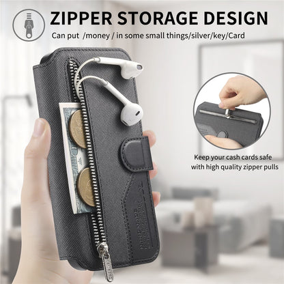 Magnetic Case For iPhone 17e  /  16e RFID Blocking   Detachable Wallet Stand Cloth Texture Leather Phone Cover