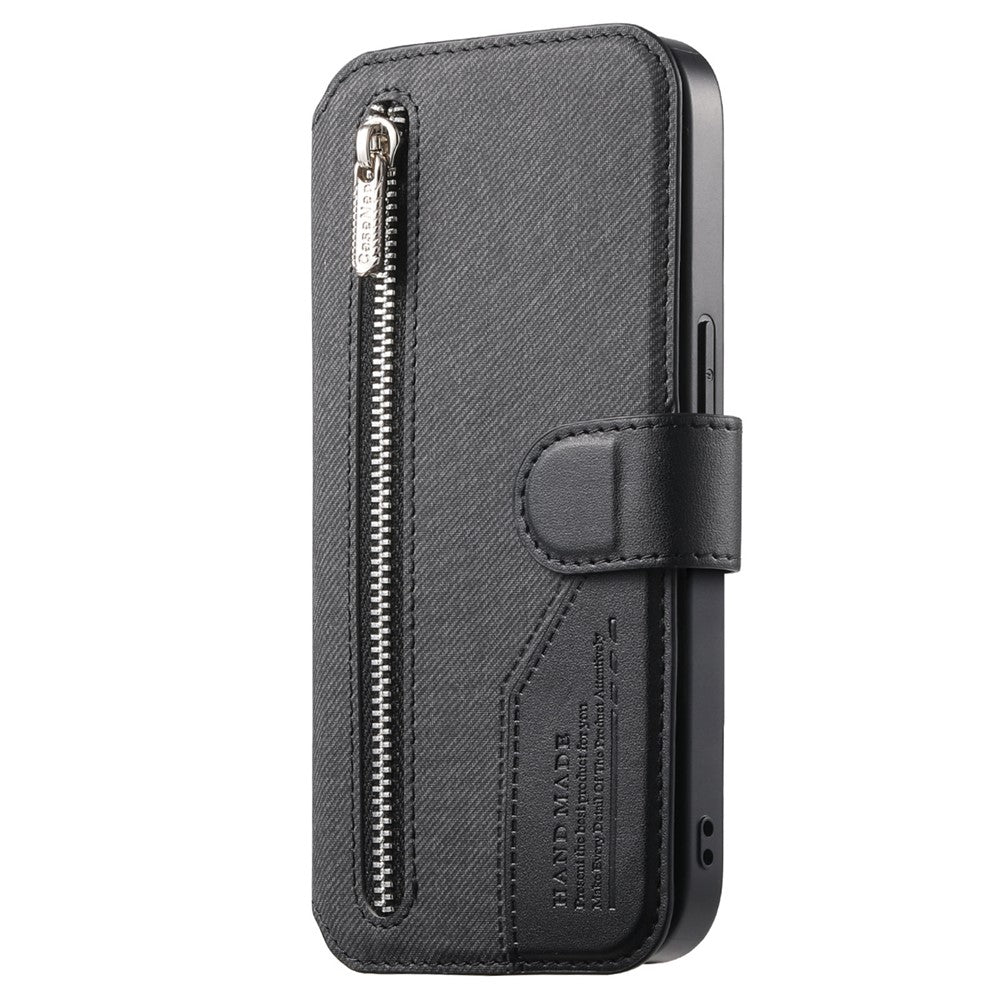 Magnetic Case For iPhone 17e  /  16e RFID Blocking   Detachable Wallet Stand Cloth Texture Leather Phone Cover