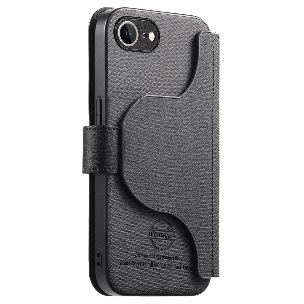 Magnetic Case For iPhone 17e  /  16e RFID Blocking   Detachable Wallet Stand Cloth Texture Leather Phone Cover