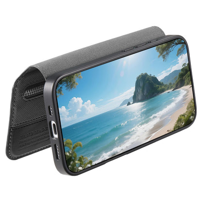 Magnetic Case For iPhone 17e  /  16e RFID Blocking   Detachable Wallet Stand Cloth Texture Leather Phone Cover