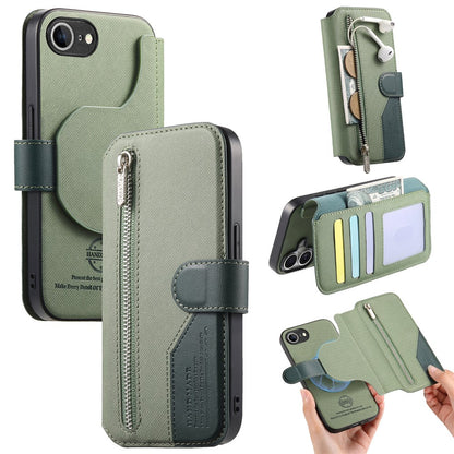 Magnetic Case For iPhone 17e  /  16e RFID Blocking   Detachable Wallet Stand Cloth Texture Leather Phone Cover