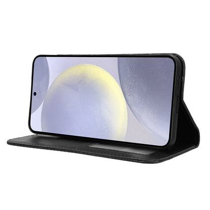 For Samsung Galaxy S26+ Leather Case Wallet Stand Retro Texture Phone Cover