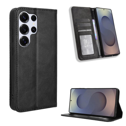 For Samsung Galaxy S26 Ultra Leather Case Wallet Stand Retro Texture Phone Cover