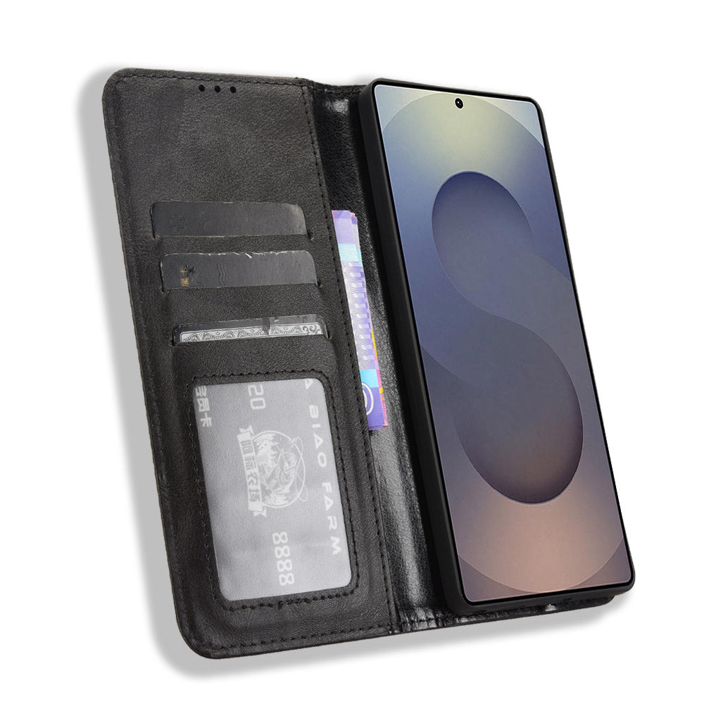 For Samsung Galaxy S26 Ultra Leather Case Wallet Stand Retro Texture Phone Cover