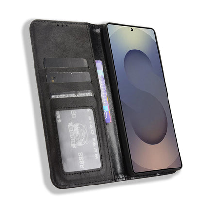 For Samsung Galaxy S26 Ultra Leather Case Wallet Stand Retro Texture Phone Cover