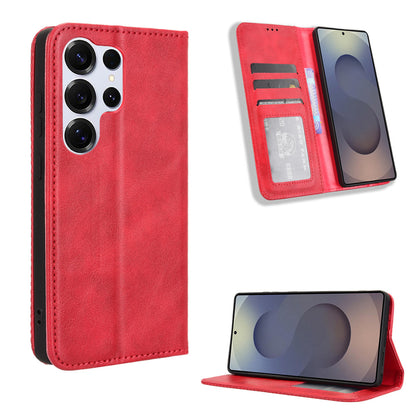 For Samsung Galaxy S26 Ultra Leather Case Wallet Stand Retro Texture Phone Cover