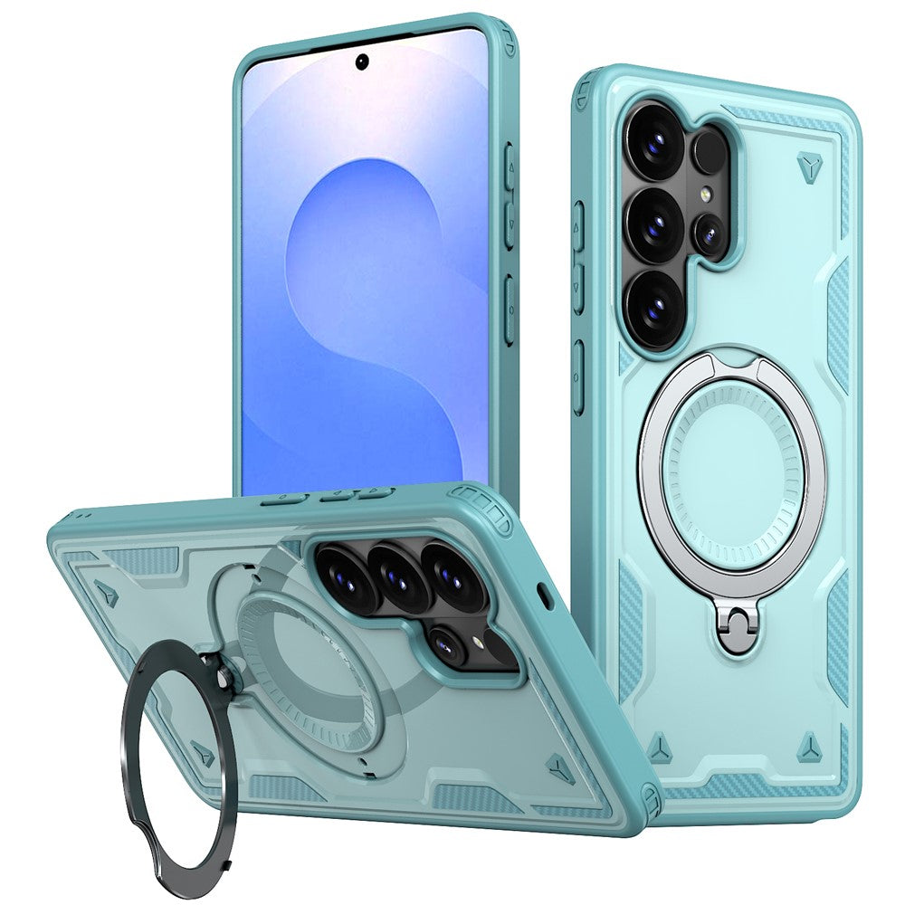 For Samsung Galaxy S26 Ultra Magnetic Case Military Protection PC + TPU Kickstand Phone Cover