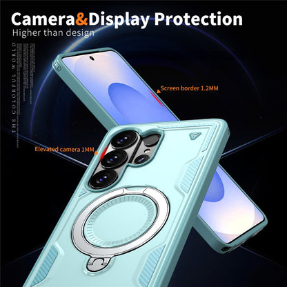 For Samsung Galaxy S26 Ultra Magnetic Case Military Protection PC + TPU Kickstand Phone Cover