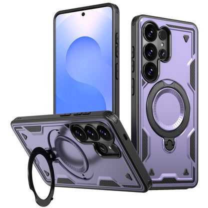 For Samsung Galaxy S26 Ultra Magnetic Case Military Protection PC + TPU Kickstand Phone Cover