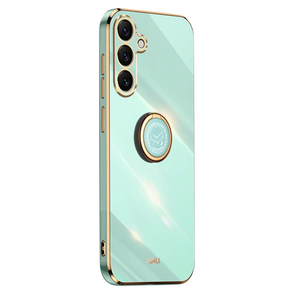XINLI For Samsung Galaxy S26+ Phone Case Ring Kickstand Electroplating TPU Sweatproof Protection Phone Cover