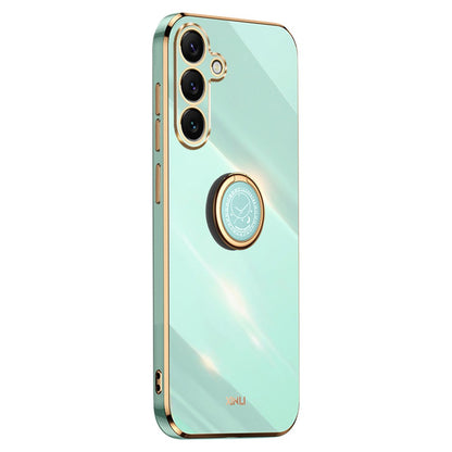XINLI For Samsung Galaxy S26+ Phone Case Ring Kickstand Electroplating TPU Sweatproof Protection Phone Cover