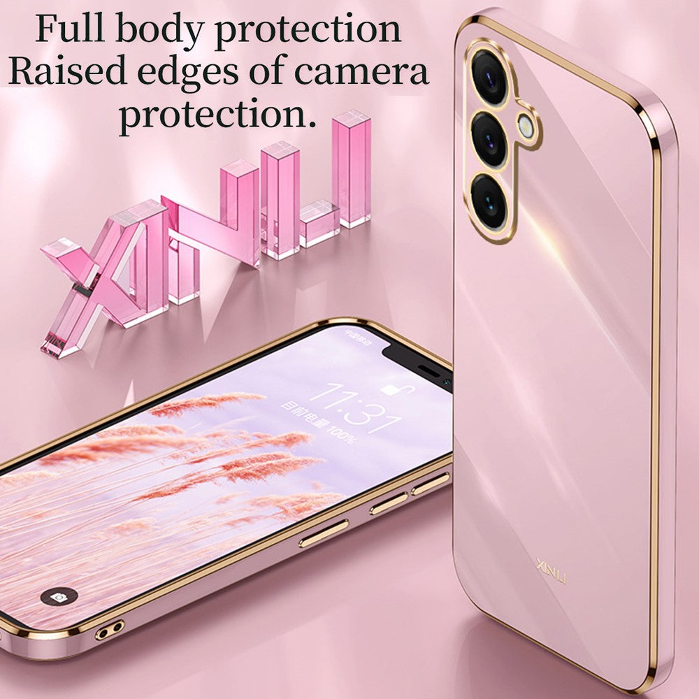 XINLI For Samsung Galaxy S26+ Phone Case Ring Kickstand Electroplating TPU Sweatproof Protection Phone Cover