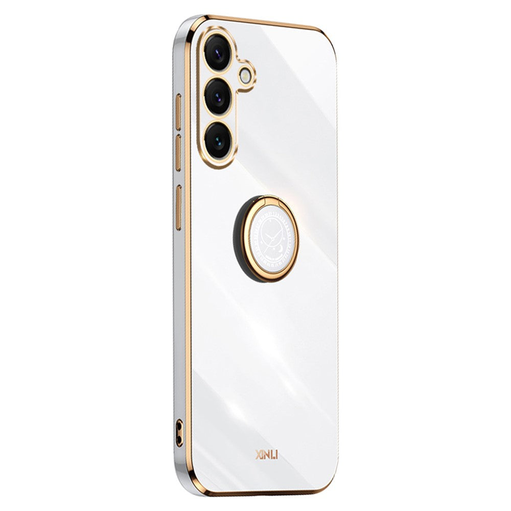 XINLI For Samsung Galaxy S26+ Phone Case Ring Kickstand Electroplating TPU Sweatproof Protection Phone Cover