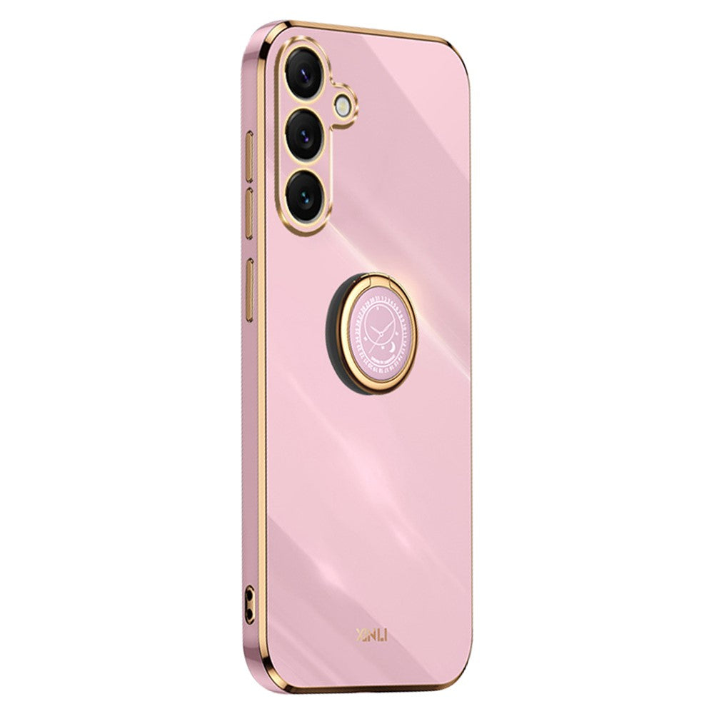 XINLI For Samsung Galaxy S26+ Phone Case Ring Kickstand Electroplating TPU Sweatproof Protection Phone Cover