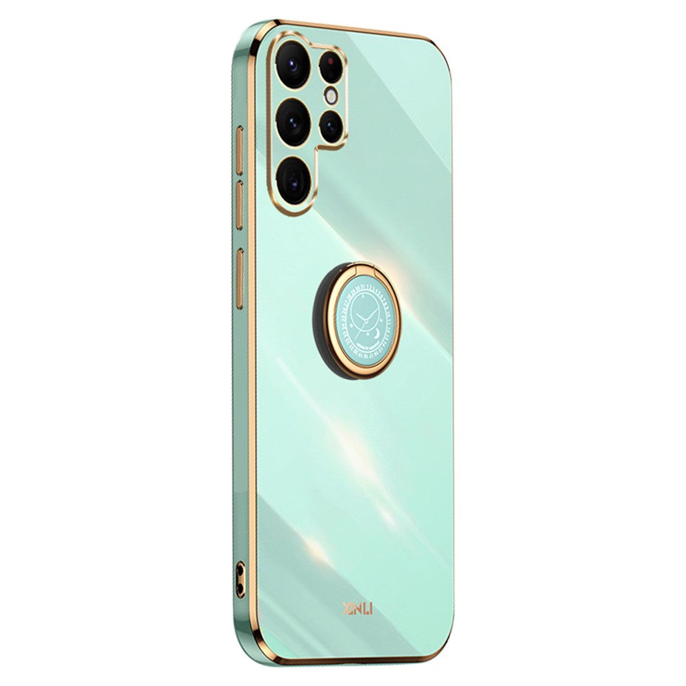 XINLI For Samsung Galaxy S26 Ultra Phone Case Ring Kickstand Electroplating TPU Sweatproof Protection Phone Cover