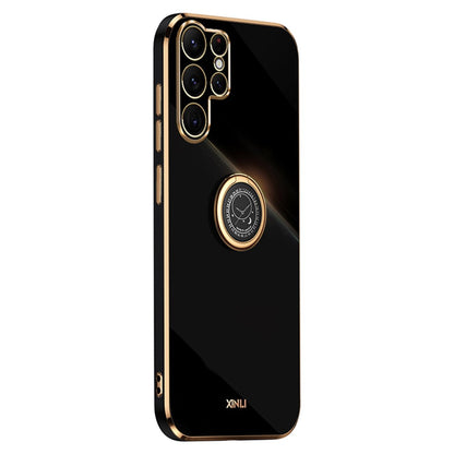 XINLI For Samsung Galaxy S26 Ultra Phone Case Ring Kickstand Electroplating TPU Sweatproof Protection Phone Cover