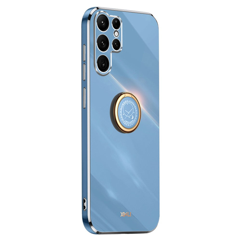 XINLI For Samsung Galaxy S26 Ultra Phone Case Ring Kickstand Electroplating TPU Sweatproof Protection Phone Cover