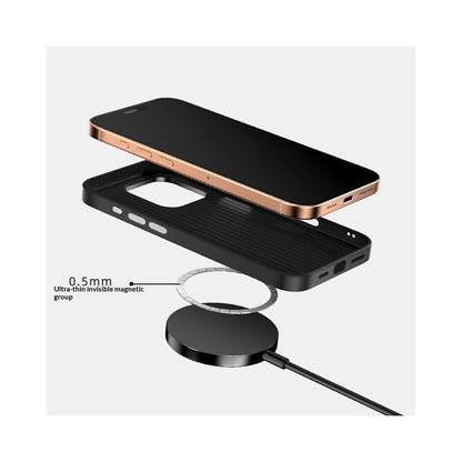 ABEEL For iPhone 16 Pro Max Magnetic Case Ultra-thin 6D Printed Shockproof TPU PC Aluminum Alloy Leather Phone Cover