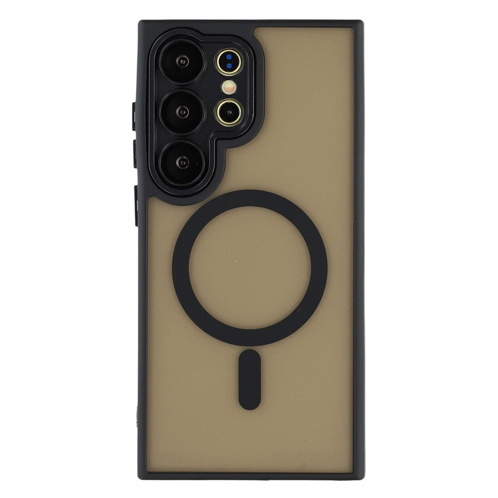 For Samsung Galaxy S26 Ultra Magnetic Case PC + TPU Matte Phone Cover with Glass Lens Film